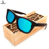 Bobobird Men's Retro Wooden Bamboo Sunglasses Square Piltor Summer Style Luxulry Brand Design Polaroid Sun Glasses in Gift Box