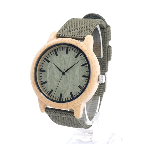 BOBO BIRD WD11D12 Wood Bamboo Watch for Mens Womens Brand Designer Watches Soft Nylon Band Carton Gift Box Relogio masculino