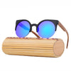 Fashion Round Bamboo Sunglasses Men Wood Sunglasses Women Brand Design Retro Mirror Sun Glasses For Women Oculos de sol feminino