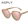 AOFLY BRAND DESIGN Sunglasses Women's Bamboo Polarized Sunglasses HAND MADE Bamboo Frame Classic Gafas de sol Shades UV400 AF608