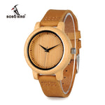 BOBO BIRD WA10 Women Watches Bamboo Wooden Watch Real Leather Band Quartz Watch As Gift For Ladies Accept OEM Relogio