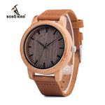 BOBO BIRD V-A18 Top Brand Wood Watches Men Casual Bamboo Quartz Wristwatch Leather Strap Relogio Masculino Hombre