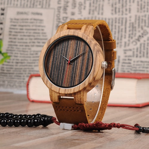 BOBO BIRD Bamboo Wooden Watches Classic Brand Design Soft Leather Band Wood Watch for Men Women