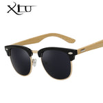 XIU Half Metal Bamboo Sunglasses Men Women Brand Designer Glasses Mirror Sun Glasses Fashion Gafas Oculos De Sol UV400