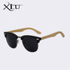 XIU Half Metal Bamboo Sunglasses Men Women Brand Designer Glasses Mirror Sun Glasses Fashion Gafas Oculos De Sol UV400