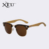 XIU Half Metal Bamboo Sunglasses Men Women Brand Designer Glasses Mirror Sun Glasses Fashion Gafas Oculos De Sol UV400