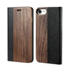 KISSCASE Bamboo Leather Flip Case For iPhone X 6 6S 7 8 Plus Natural Wood Protective Cases For Samsung Galaxy S7 S7 Edge Shells