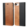 KISSCASE Bamboo Leather Flip Case For iPhone X 6 6S 7 8 Plus Natural Wood Protective Cases For Samsung Galaxy S7 S7 Edge Shells