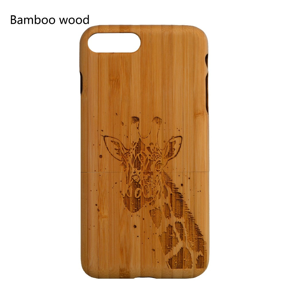 100% Solid Wood Bamboo Case For iphone 5 5s 6 6s 6plus 7  8 plus X Customize Name and Pattern Design for Samsung S 7 edge S 8 9