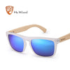 HU WOOD Natural Bamboo Sunglasses for Men Zebra Wood Sun Glasses Polarized Sun glasses Rectangle Lenses Driving UV400 GRS8002