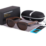 BARCUR Brown Glasses Retro Wood Eyewear Men Bamboo Sunglasses Women Goggles Unisex Sun Glasses with case Eyewear Oculos