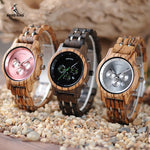 2018 BOBO BIRD Wood Watches Timepieces for Men and Women Functional Stop Wrist Watch Date Display Wooden Gifts Box  C-P18N