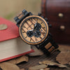 BOBO BIRD Unique Dial Stopwatch Bamboo Wooden Watches Men Wrist Watch With Date Create clock Gift In Wood Box saat erkek