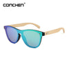 CONCHEN Wooden Sunglasses For Women Fashion Brand Designer UV400 Mirror Lenses Bamboo Sunglasses For Men 2018 New Arrival