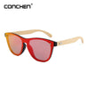 CONCHEN Wooden Sunglasses For Women Fashion Brand Designer UV400 Mirror Lenses Bamboo Sunglasses For Men 2018 New Arrival