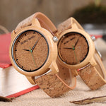 BOBO BIRD Couple Watch Men Bamboo Quartz Wristwatches Wooden Wood Watches for Women as Gift relogio masculino