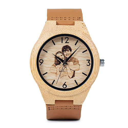 BOBO BIRD Creative Gift Wood Watch Men Women Photos UV Printing on Wooden Watch OEM Customized Gift