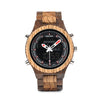 BOBO BIRD LED Digital Wood Case Watch Men Dual Display Quartz Watches Man Luxury relogio masculino in Bamboo Gift Box W-P02