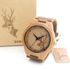 BOBO BIRD Top brand Men's Bamboo Wooden Watch Quartz Real Leather Strap Men Watches relojes finos de hombre