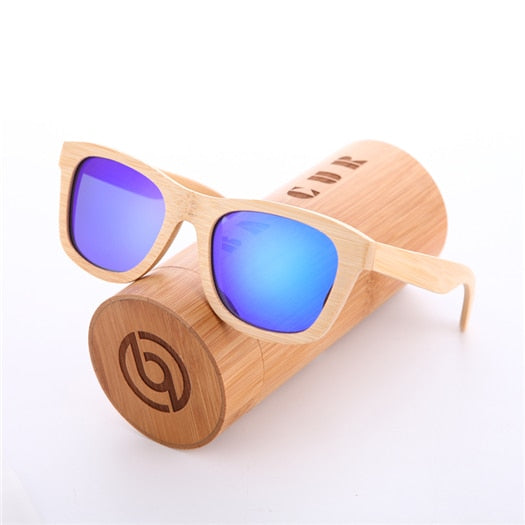 BARCUR Retro Men Sun glasses Women Polarized Sunglasses Bamboo Handmade Wood Sunglasses Beach Wooden Glasses Oculos de sol