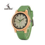 BOBO BIRD Relogio Masculino Watches Women Brand Bamboo Men Watch Silicone Band Quartz Wristwatches relogio feminino W-B06