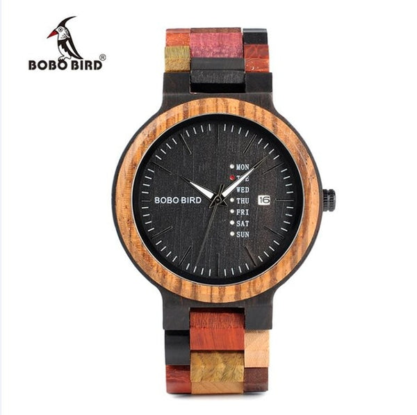 BOBO BIRD Bamboo Wooden Lover Couple Watches Men Show Date Ladies Wristwatch Women Quartz Male bayan kol saati Gift in Wood Box