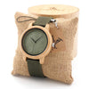 BOBO BIRD Mens Natural Wood Bamboo Watches Womens Vintage Wooden Watch relogio masculino Green Dial Nylon Strap in Wood box