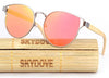 SKYDOVE Wood Sunglasses UV400 Alloy Women Luxury Sunglasses With Box Bamboo Sunglasses Women Sun Glasses