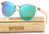 SKYDOVE Wood Sunglasses UV400 Alloy Women Luxury Sunglasses With Box Bamboo Sunglasses Women Sun Glasses