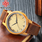 SIHAIXIN Bamboo Wooden Watch Male Minimalist Roman Quartz Watch For Women Man Top Brand Luxury Leather Female Wood Clock Men