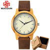 SIHAIXIN Bamboo Wooden Watch Male Minimalist Roman Quartz Watch For Women Man Top Brand Luxury Leather Female Wood Clock Men