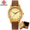 SIHAIXIN Bamboo Wooden Watch Male Minimalist Roman Quartz Watch For Women Man Top Brand Luxury Leather Female Wood Clock Men