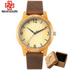 SIHAIXIN Bamboo Wooden Watch Male Minimalist Roman Quartz Watch For Women Man Top Brand Luxury Leather Female Wood Clock Men