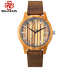 SIHAIXIN Bamboo Wooden Watch Male Minimalist Roman Quartz Watch For Women Man Top Brand Luxury Leather Female Wood Clock Men