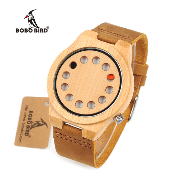 reloj hombre BOBO BIRD Men Watch Bamboo Quartz Watches Luxury Brand Design Wood Wristwatches Special Gift for Men W-D08