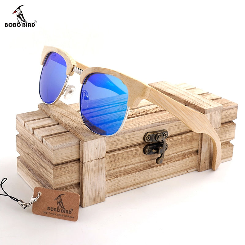 BOBO BIRD  Wood Women Sunglasses Male  UV400 Mens Luxury Glasses Ladies sport eyewear in Wood Box