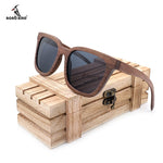 BOBO BIRD Black Walnut Wooden Polarized Wood Sunglasses Mens Vintage UV400 eyewear women Bamboo glasses in Gift Box