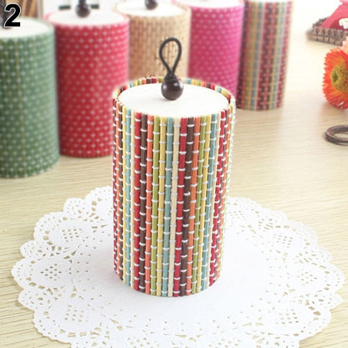 Unique Cylinder Jewelry Bamboo Wooden Storage Organizer Box Wedding Favor Case