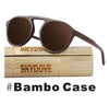 SKYDOVE Oval Bamboo Sunglasses Wooden Sunglasses Polarized Bambu Sunglasses Men Brown 2018 Vintage Sun Glasses Wood Custom Women