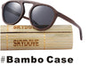 SKYDOVE Oval Bamboo Sunglasses Wooden Sunglasses Polarized Bambu Sunglasses Men Brown 2018 Vintage Sun Glasses Wood Custom Women