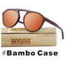 SKYDOVE Oval Bamboo Sunglasses Wooden Sunglasses Polarized Bambu Sunglasses Men Brown 2018 Vintage Sun Glasses Wood Custom Women