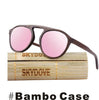 SKYDOVE Oval Bamboo Sunglasses Wooden Sunglasses Polarized Bambu Sunglasses Men Brown 2018 Vintage Sun Glasses Wood Custom Women