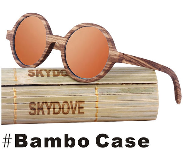 SKYDOVE Polarized  Wooden Sunglasses Men 2018 Vintage Kids Zebra Wood Sunglasses Round Women Bamboo Wood Sunglasses Men