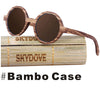 SKYDOVE Polarized  Wooden Sunglasses Men 2018 Vintage Kids Zebra Wood Sunglasses Round Women Bamboo Wood Sunglasses Men