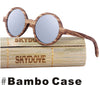 SKYDOVE Polarized  Wooden Sunglasses Men 2018 Vintage Kids Zebra Wood Sunglasses Round Women Bamboo Wood Sunglasses Men