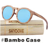 SKYDOVE Reto Wooden Sunglasses Female Zebra 2018 Women Wood Sunglasses Round  Goggle Polarized Bamboo Wood Sunglasses Men