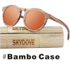 SKYDOVE Reto Wooden Sunglasses Female Zebra 2018 Women Wood Sunglasses Round  Goggle Polarized Bamboo Wood Sunglasses Men