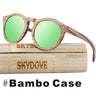 SKYDOVE Reto Wooden Sunglasses Female Zebra 2018 Women Wood Sunglasses Round  Goggle Polarized Bamboo Wood Sunglasses Men