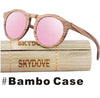 SKYDOVE Reto Wooden Sunglasses Female Zebra 2018 Women Wood Sunglasses Round  Goggle Polarized Bamboo Wood Sunglasses Men