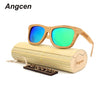 Angcen 2018 New Men Women Sun Glasses Bamboo Glass Sunglasses au Retro Vintage Wood Lens Wooden Frame Handmade with bamboo box